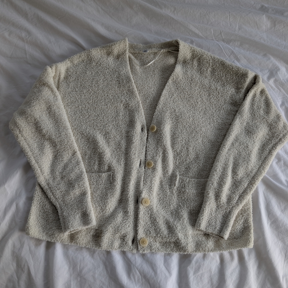 Men's Cream Cardigan Sweater